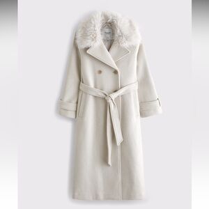 NWT Abercrombie Carrie Wool-Blend Trench Coat – Cream